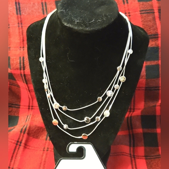 Layered Silver Necklace - Picture 1 of 2